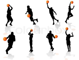 320x244 Female Basketball Silhouettes Stock Vector Colourbox