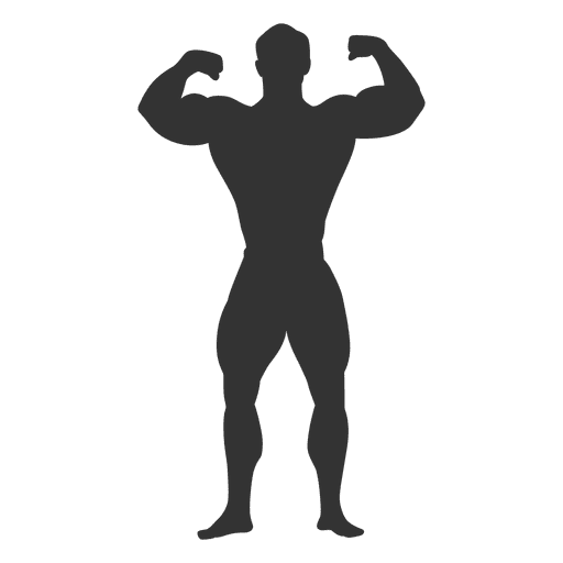 512x512 Bodybuilder Double Biceps Pose Silhouette