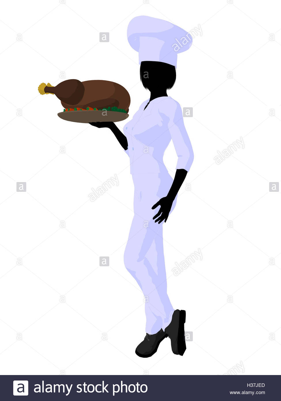 975x1390 Female Chef Art Illustration Silhouette Stock Photo 122484725