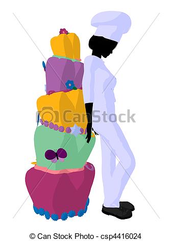 337x470 Female Chef Art Illustration Silhouette. Female Chef Next