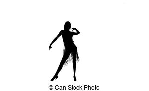 300x183 Silhouette Girl Pj Is Dancing In Leather Underwear, Slow Stock