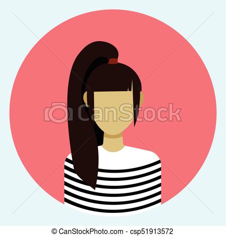 450x470 Female Avatar Profile Icon Round Woman Face Flat Vector Vectors