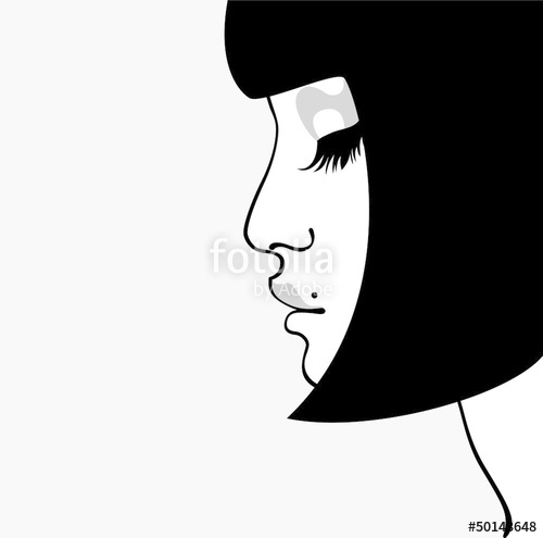 500x495 Woman Face In Profile, Silhouette Stock Image And Royalty Free