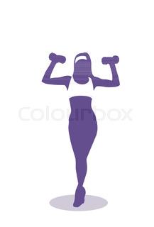 217x320 Silhouette Woman Training With Weights Workout Exercise Doodle