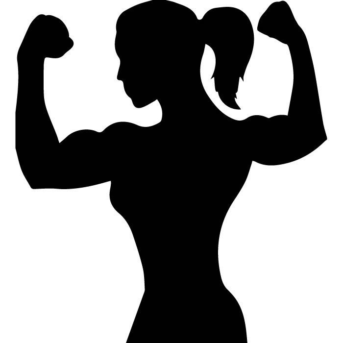 700x700 Female Bodybuilder Silhouette Athletics Wall Stickers Sports Decor