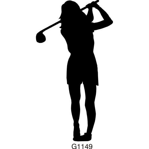 500x500 Girl Golfer Silhouette