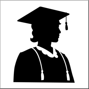 304x304 Clip Art Graduate Female Silhouette Bampw I Abcteach