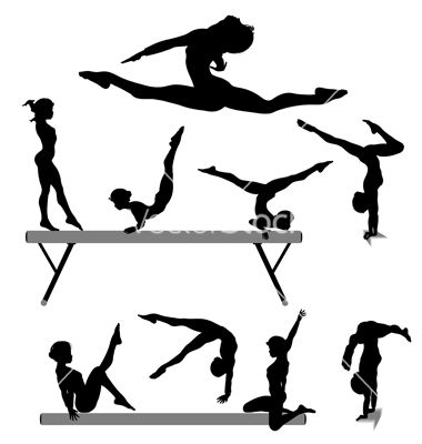 380x400 Female Gymnast Silhouettes Vector On Estilo