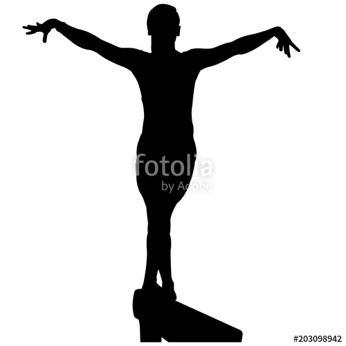 500x500 Woman Gymnast Silhouette, Female Gynmastics Clipart, Girl Sports