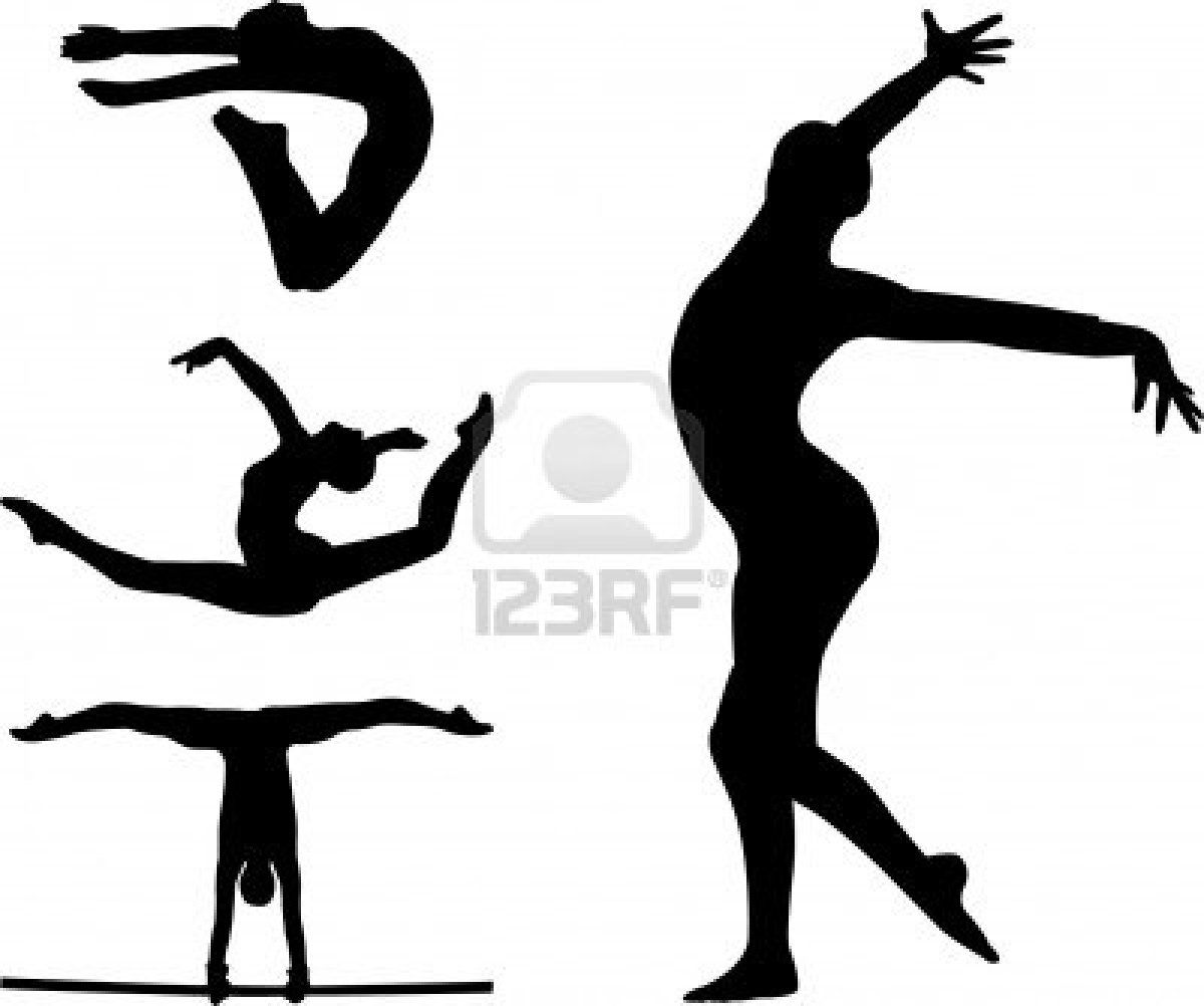 1200x1002 Gymnastic Silhouettes Stock Photo