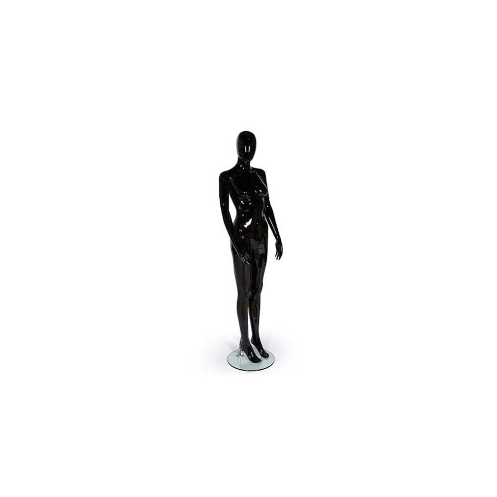1000x1000 Gloss Black Faceless Female Mannequin