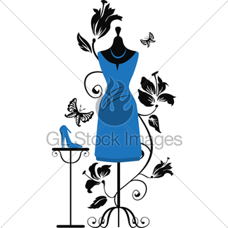 325x325 Silhouette Of A Woman In Luxury Dress Gl Stock Images