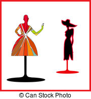 180x195 Silhouette Female Mannequin And Red Heart. Silhouette