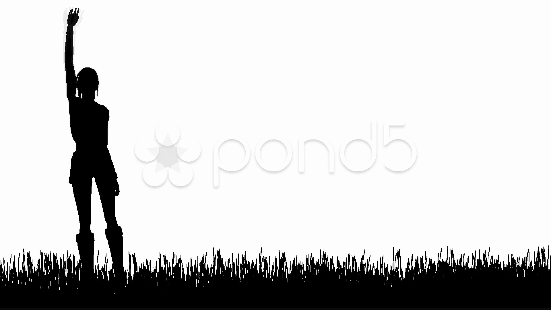 1920x1080 Young Woman Waving Silhouette 1 ~ Hi Res Video