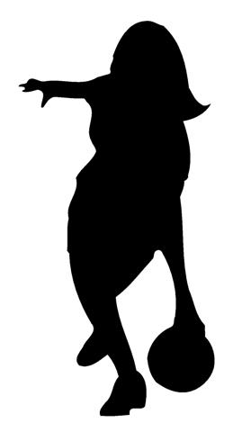 259x480 Female Bowler Silhouette 2 Decal Sticker