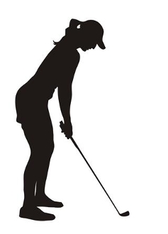 237x330 Female Golfer Silhouette Decal Sticker