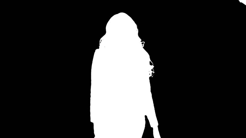 852x480 White Silhouette Of Female Model Walkingnd Strutting In