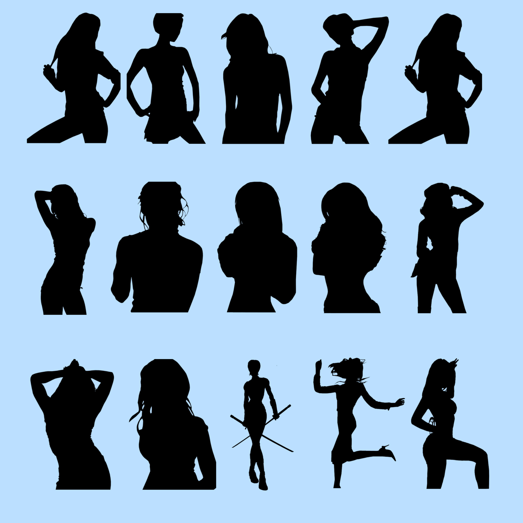 2000x2000 Female Silhouette Brushes By Icexsaint