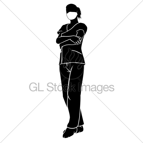 500x500 Silhouette Woman Doctor Or Surgeon Gl Stock Images