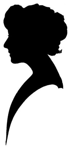 236x489 Face Silhouette Woman Stencil Template