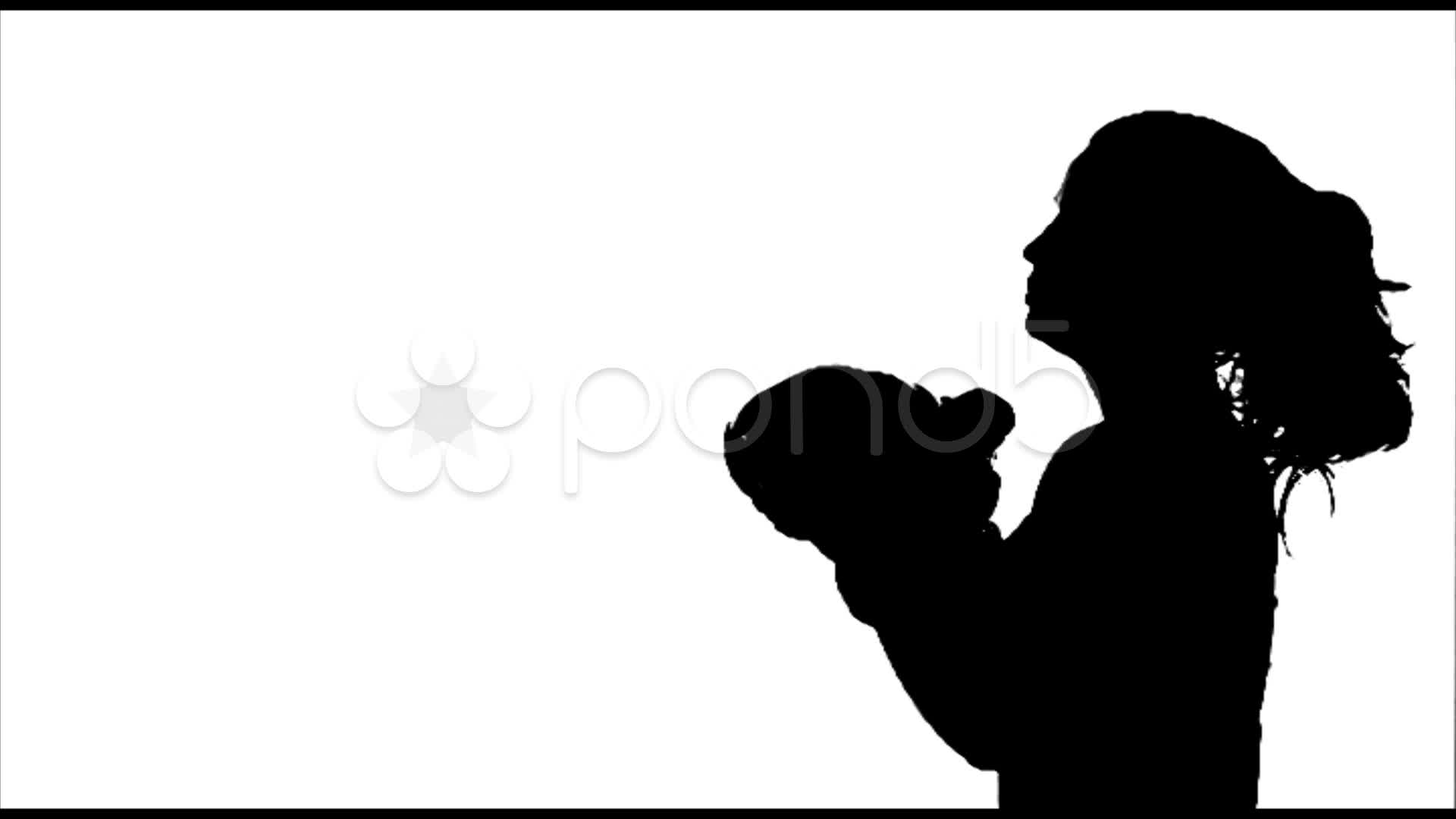 1920x1080 Female Boxer Silhouette ~ Hd Amp 4k Stock Footage