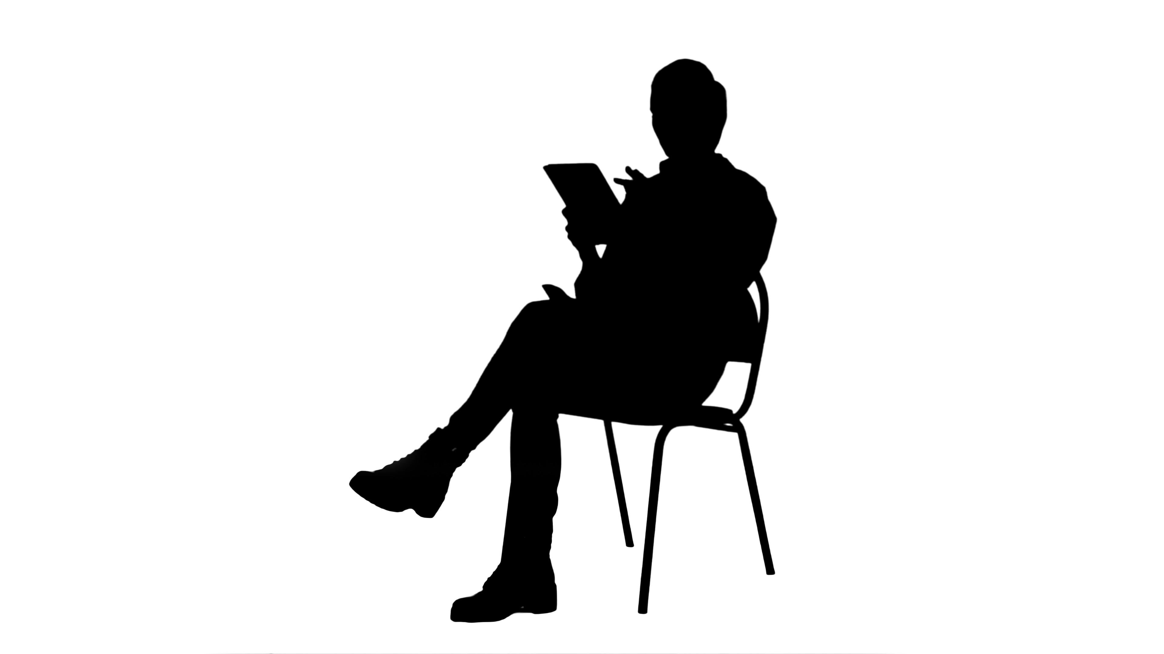 3840x2160 Silhouette Portrait Of Female Doctor With Tablet Computer Reading