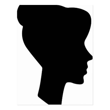 422x422 Female Profile Silhouette Postcard Silhouettes