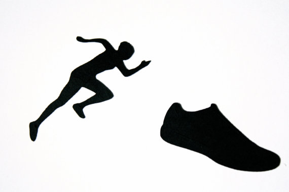 570x380 Runner Die Cut Silhouette Female Runner And Sneakerrunning Shoe