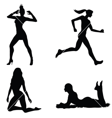 380x400 Girl Runner Silhouette Vector