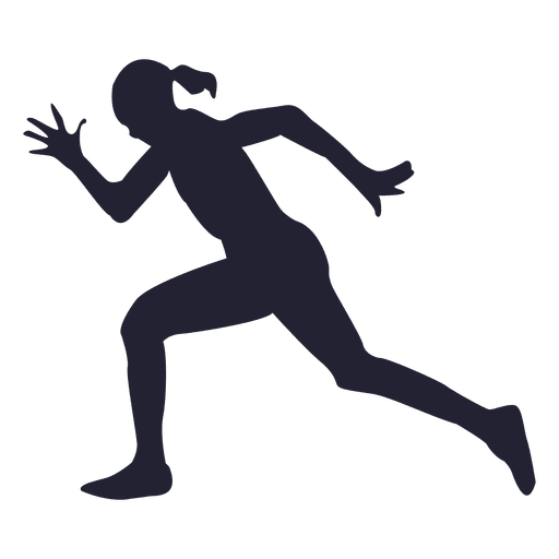 512x512 Girl Running Hard Silhouette