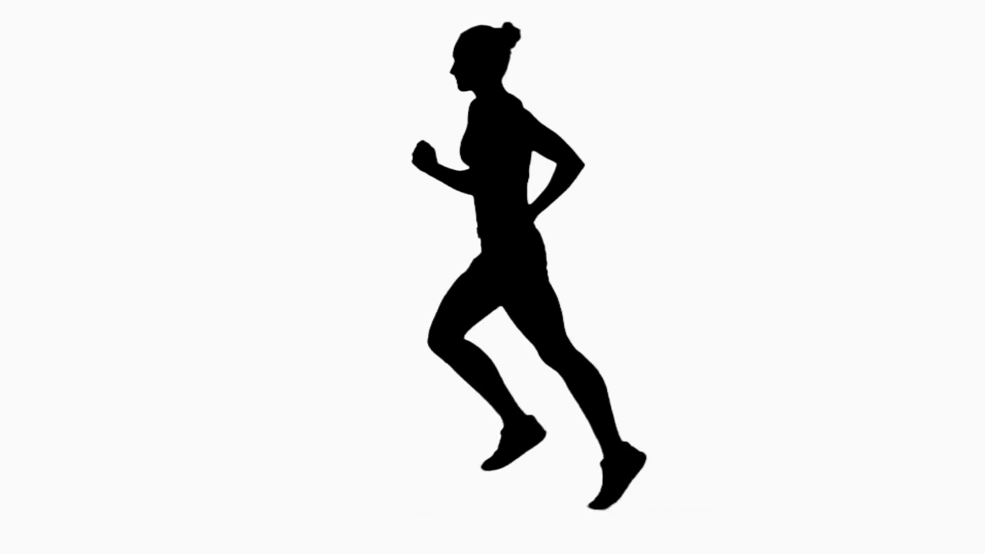 1920x1080 Woman Jogging. Side View. Silhouette. Slow Motion Stock Video