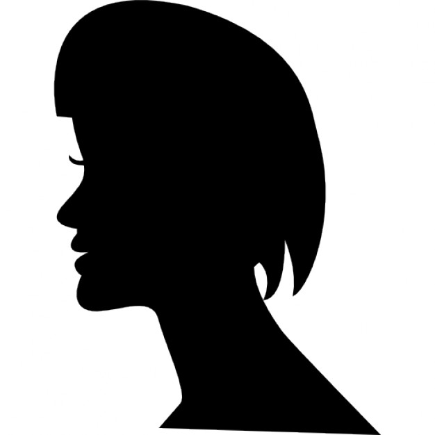 626x626 Female Head Silhouette From Side View With Short Hair Style Cut