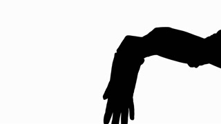 320x180 Black Female Silhouette On White Background Stock Video Footage