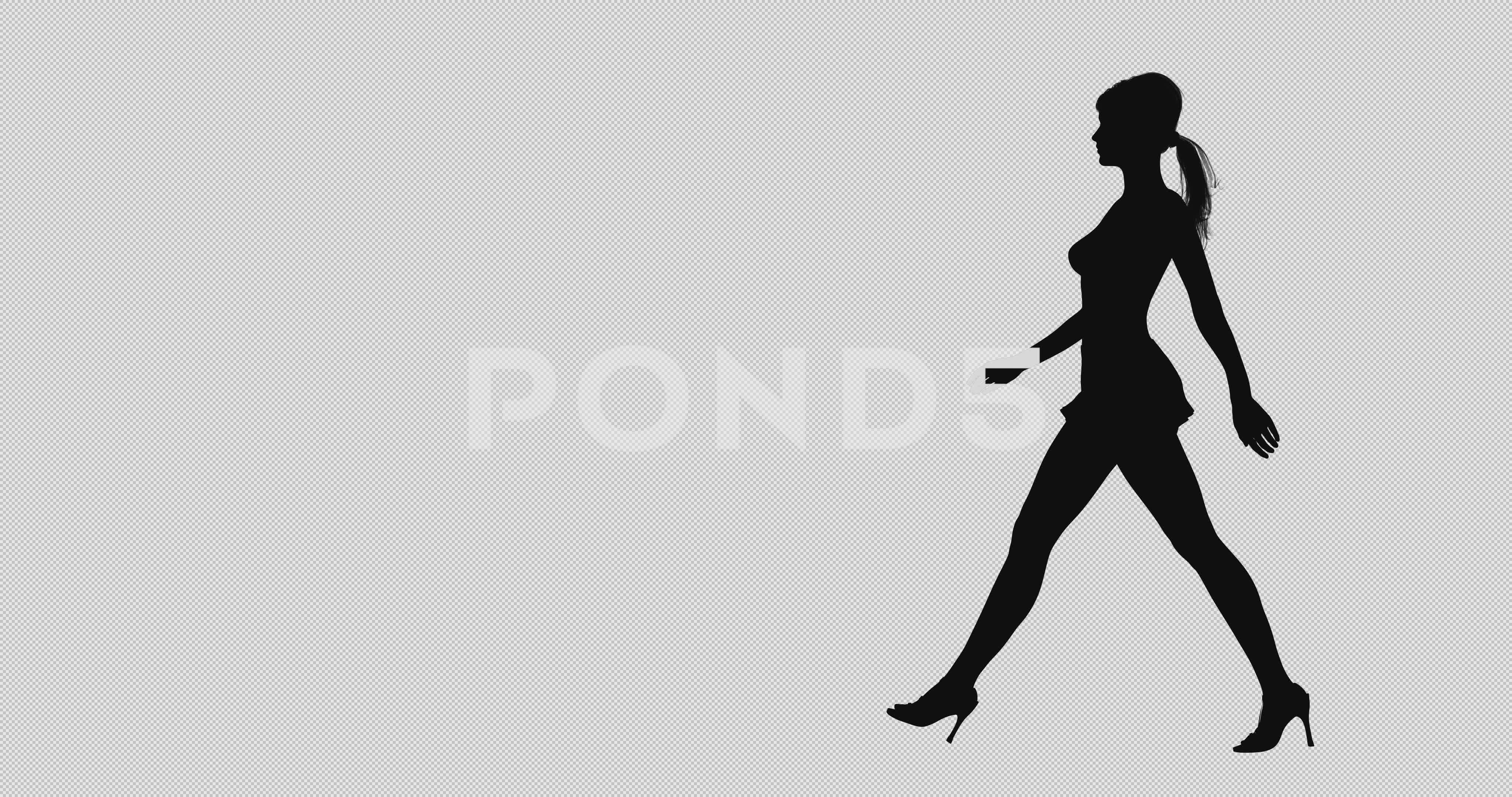 4096x2160 Catwalk Silhouette Girl Sideview Slow Motion ~ Hi Res