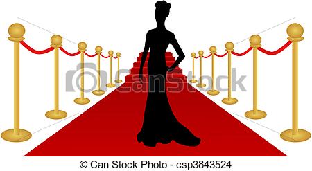 450x247 Woman Silhouette Red Carpet Vector. Vector Illustration Of Eps