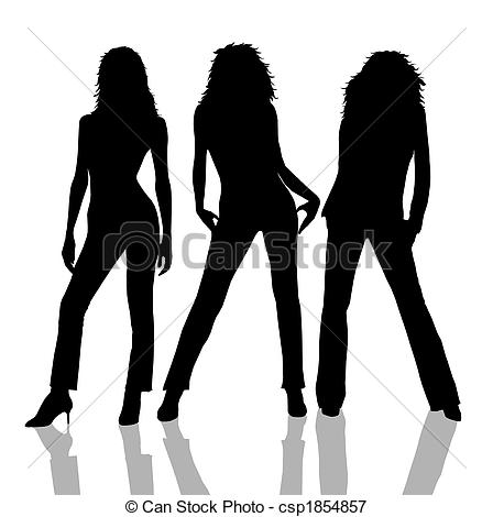 448x470 Isolated Female Silhouettes Stock Illustrations
