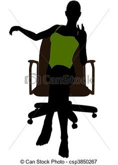 236x329 African American Casual Woman Sitting On A Chair Illustration