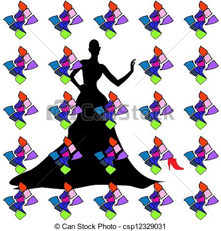 450x470 Silhouette Female Mannequin And Black Iron Hanger . Vectors