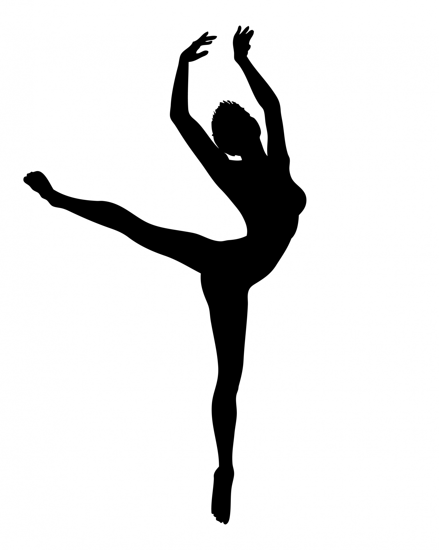 1535x1920 Female Dancer Silhouette Free Stock Photo