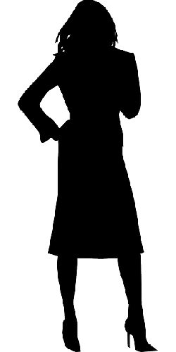 250x500 Female, Silhouette, Woman, Standing, Waiting