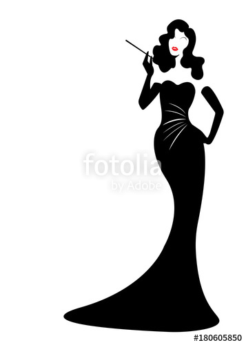 357x500 Shop Logo Fashion Woman, Black Silhouette Diva. Company Logo