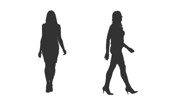 590x332 Walking Female Silhouette On High Heels, Alpha Channel By Mgpremier