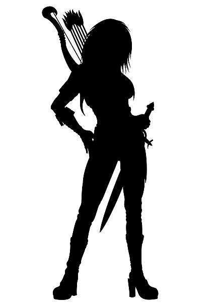 433x612 Woman Warrior Clipart Silhouette