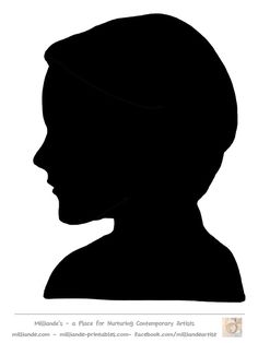 236x314 Face Silhouette Woman Stencil Template