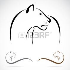 236x236 Vector Image Of A Female Lion On White Background.