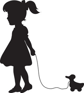 271x300 Little Girl Clipart Walking Dog