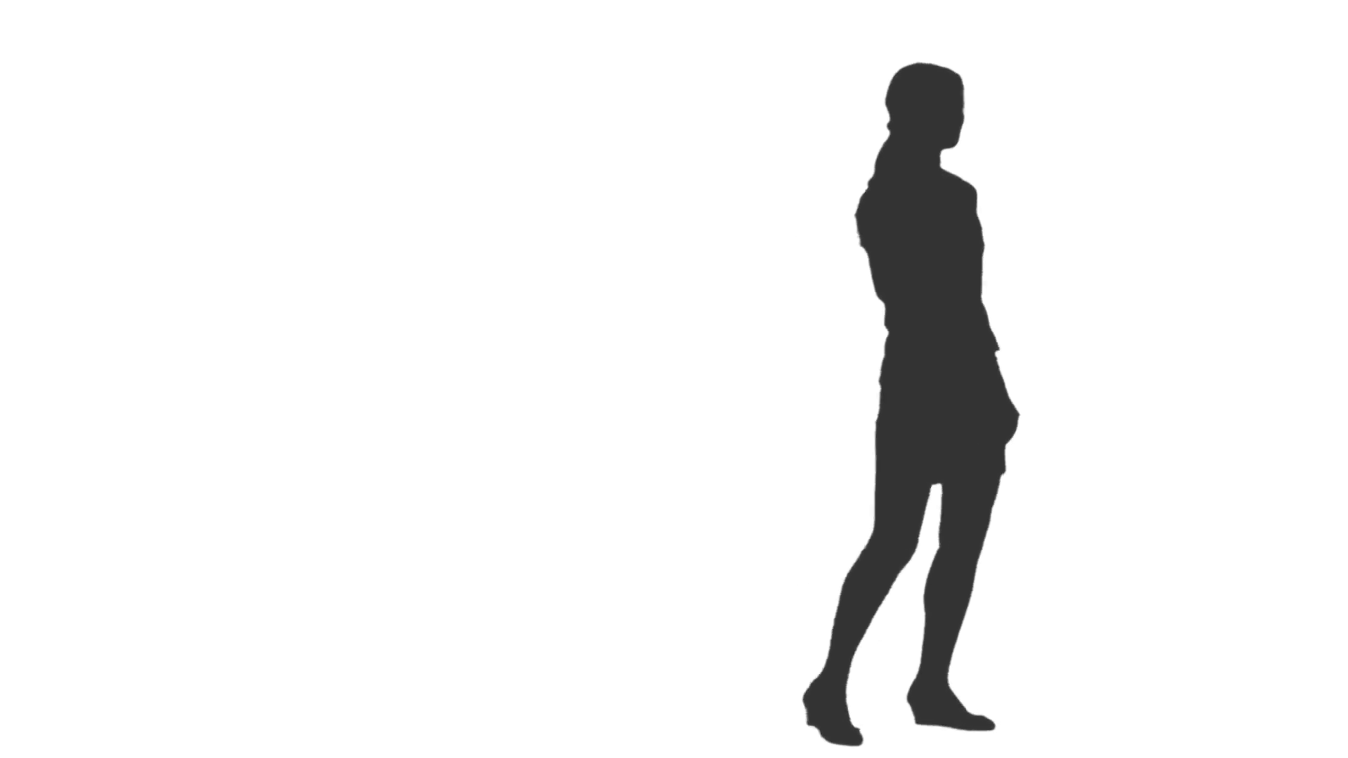 1920x1080 Silhouette Of A Girl Walking Around And Looking Something. Full Hd