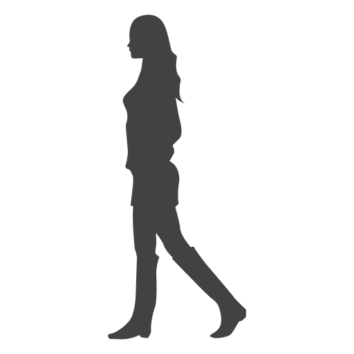 512x512 Young Girl Walking Silhouette