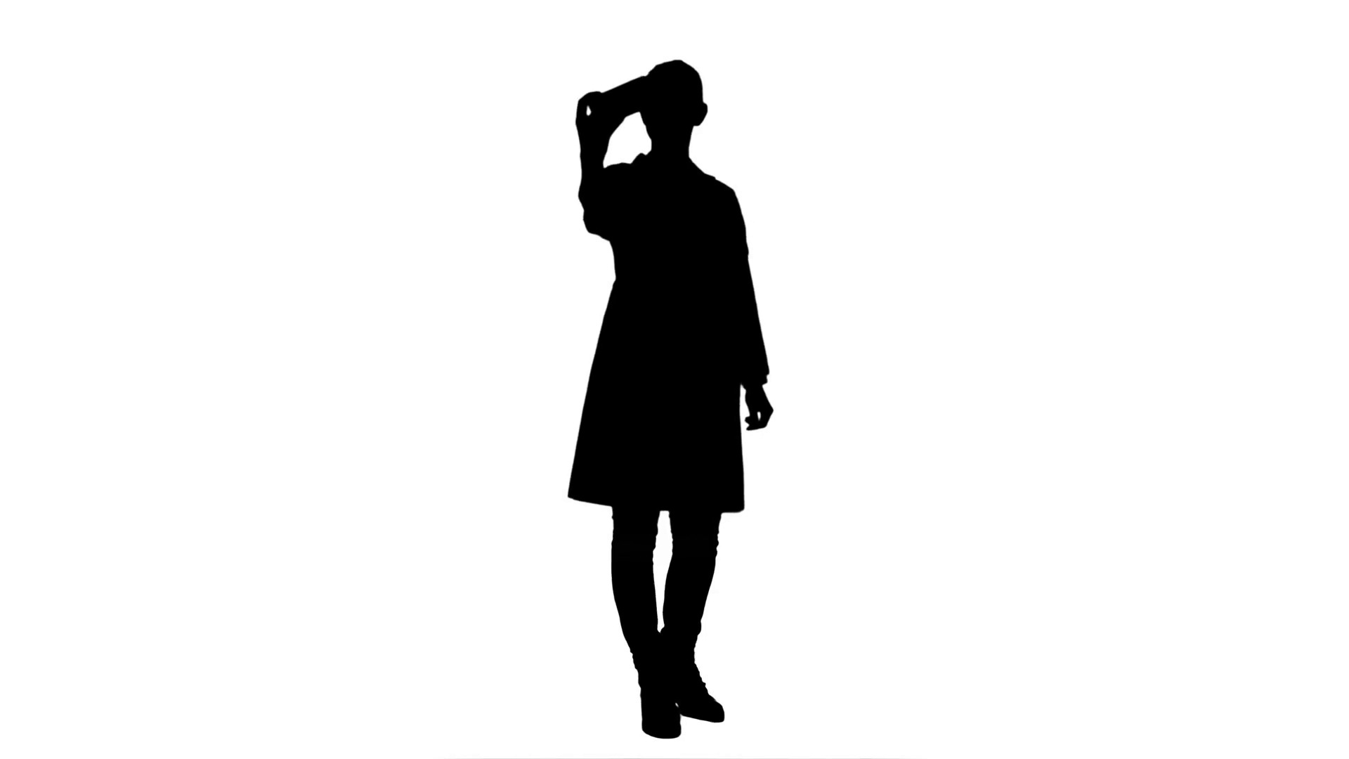 1920x1080 Silhouette Young Pretty Female Doctor Makes Selfie On Smart Phone