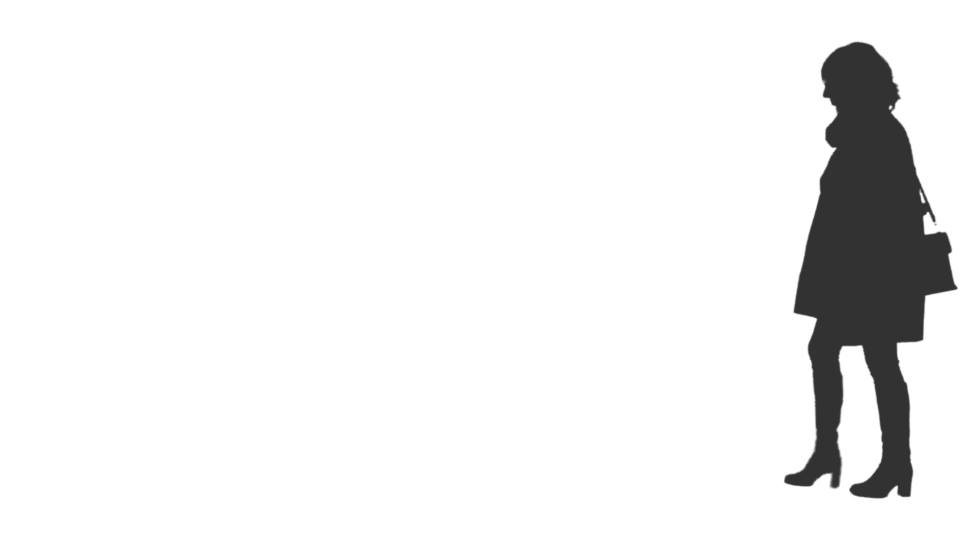 1920x1080 Silhouette Of Young Female Walks In The Street, Alpha Channel